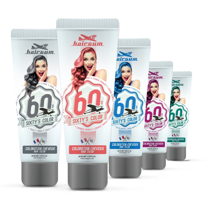 TINTE SEMIPERMANENTE HAIRGUM SIXTY'S COLOR 60ML