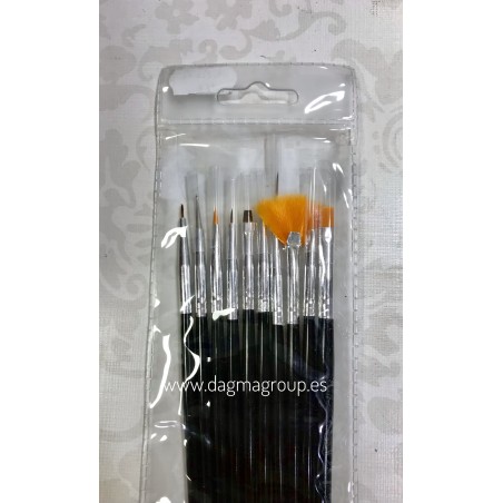 SET DE 10 PINCELES DECORACIÓN UÑAS - DAGMAGROUP