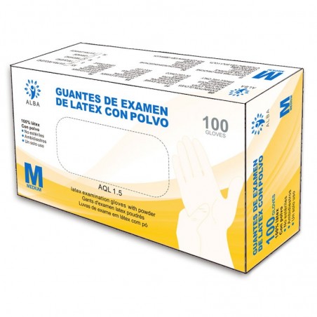 GUANTES DE LATEX CON POLVO TALLA M
