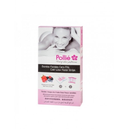 20 BANDAS FACIALES DE CERA FRIA POLLIE