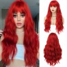 peluca melena larga con ondas color rojo