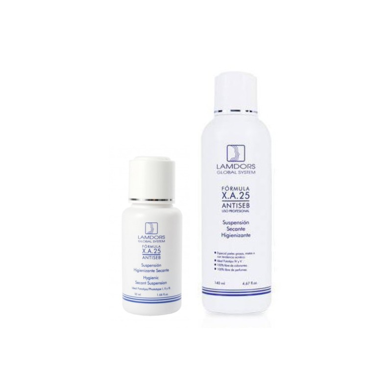 XA25 ANTISEB I,II,III SUSPENSION SECANTE E HIGIENIZANTE (COLOR CLARO) - LAMDORS